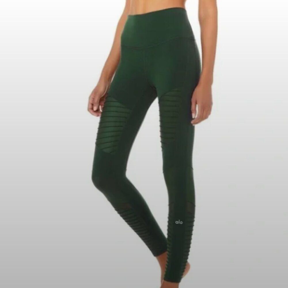 ALO YOGA High Waist Moto Leggings Green Size XS